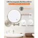 Wresetly 8In Chargeable Vanity/Bathroom Double Side Mirror 1X/10X Enlarge LED&3Color Temp Touch Screen 360 Rotat C - Buy Online on SooperMarket.com