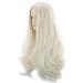 BGHJUE Blonde Lace Front Wig - 26-Inch Silk Straight Heat Resistant Synthetic Wig for Women - Glueless & Stylish - Buy Online on SooperMarket.com