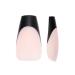 French Tips Gel x Nail Tips 240PCS Black-Natural White Long Coffin French Press on Nail Pre-applied with a Tip Primer and Base Coat 15 Size Soft Gel Fake Nails for Nail Extension At Home DIY Black-Natural White-LC