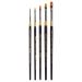 KINGART Original Gold 9510 Short Filbert Series Paintbrush Set, Premium Golden Taklon Multimedia Artist Brushes, Set of 5