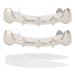 Irregular hip hop false tooth set Halloween Festival Hip Hop tooth decoration accessories for your mouth top below teeth shiny decoration (silver)