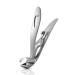 BEZOX Angled Head Nail Clippers for Seniors - Ergonomic Toenail Clipper for Thick Nails  Premium Steel Nail Cutter Trimmer with Catcher for Men and Women - Silver