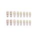 Runrayay Long Artificial Nails - Press-On Acrylic Tips in White Pink & Nude | Ballet-French Style with Nail Stones for Women & Girls - Buy Online on SooperMarket.com