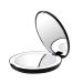 Portable Folding Mirror with LED Light 10X Magnifying Glass 12 Lamp Bead Mini Mirror Black