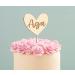 Alsino Personalized Cake Topper - Sustainable Wood Heart Engraved for Weddings Birthdays Baptisms & More - Buy Online on SooperMarket.com