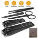 Manicure Pedicure Kit - 5 Piece Nail Clippers Set for Fingernails & Toenails - Best Care Tools for Men & Women with Travel Case (Gray/Black) - Buy Online on SooperMarket.com