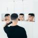 SELF-CUT SYSTEM Travel Version - Three Way Mirror for Self Hair Cutting with Height Adjustable Telescoping Hooks and Free Educational Mobile App