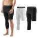 Blaward Men's Compression Pants 1 or 2 Pack Basketball Athletic 3/4 One Leg Compression Capri Tights Base Layer Legging 1 Black & 1 White-right Capri With Left Short Small