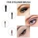 Precision Eye Makeup Brushes Set - Angled Eyebrow, Eyeliner, Slanted Brushes - 5PCS Kit - Buy Online on SooperMarket.com
