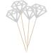 Vaguelly 50pcs Diamond Dessert Topper Happy Wedding Diamond Birthday Cake Picks Wedding Decoration Fruit Cake Decorations for Home Fruitcakes Wedding D cor Anniversary Toothpick Flash Baby Silver medium - Buy Online on SooperMarket.com