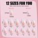 LADYING 24 Pcs Gel False Nails Short Almond French Tip Gradient White Fake Nails with Nail Glue - Women's Nail Art Kit - Buy Online on SooperMarket.com