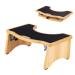 StrongTek Squatting Toilet Stool for Adults, 7 Inches Foldable Toilet Stool for Bathroom, 350 Lbs Capacity, Potty Stool with Heavy Duty Hinges and Rubber Non-Slip Surface for More Stability and Safety Wood