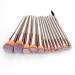 Buy 14 Champagne Gold Makeup Brush Set - Eyebrow & Loose Powder Brushes | Premium Beauty Tools - Buy Online on SooperMarket.com