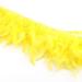 KOLIGHT Pack of 2 Yards Natural Dyed Turkey Flakes Feathers 4 6inch Fringe Trim DIY Dress Crafts Costumes Decoration (Yellow)