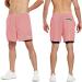 TENJOY Men's 2 in 1 Running Shorts - Quick Dry Gym Athletic Workout Shorts in Light Pink - Medium Size - Buy Online on SooperMarket.com