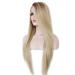 SHIYID Glueless Long Straight Ombre Wig - High Temperature Fiber Brown to Blonde Lace Front for White Women - Buy Online on SooperMarket.com