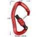 XINDA 22KN Auto Locking Carabiner Clip - Twist Lock, CE UIAA Certified, Heavy Duty - 2 pcs Red - Buy Online on SooperMarket.com