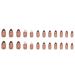 24Pcs Glitter Gold French Line Short Almond Press on Nails - Fashion Fake Nails for Women - Buy Online on SooperMarket.com