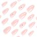 Light Pink Press on Nails - Glossy Short Fake Nails with Bow Tie | 24Pcs Full Cover Nail Art for Women & Girls - Buy Online on SooperMarket.com