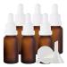 Zeoabsy 6 pieces 20 ml frosted brown las pipette bottle with white originality lock pipette ring empty clear glass bottle glass pipette drip bottles for essential oils aromatherapy 20ml brown