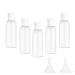 Ainkou 5pcs 100ml Clear Plastic Bottles Transparent Empty Bottles Refillable Bottles Travel Bottles Set for Travel or Cosmetic with 2pcs Small Funnels