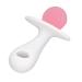 Silicone Baby Teether Stick for 6-12 Months | Easy-to-Clean Teething Toy in Candy Shape | BPA-Free (Pink White) - Buy Online on SooperMarket.com