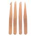 Wresetly 4-piece sets of eyebrow tweezers various pointed and angled tweezers with leather look protective case gold