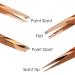 4-Piece Eyebrow Tweezers Set - Pointed & Angled Tweezers with Stylish Leather Look Case - Gold | International Shipping Available - Buy Online on SooperMarket.com