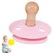 Shop Pink Silicone Baby Pacifier & Teething Ring - Ideal Teething Aid for 6 Months+ - Buy Online on SooperMarket.com