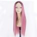 SHIYID Pink Long Silky Straight Synthetic Hair Wigs with Dark Roots Wigs for Women Glueless Heat Resistant Fiber Links Part
