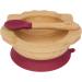 BeauBaby Wombat Bamboo Suction Bowl Set with Spoon - Cherry | Stay Put Silicone Suction Ring | Baby Feeding Bowl - Buy Online on SooperMarket.com
