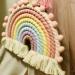 Handmade Rainbow Macrame Wall Hanging Decor for Nursery & Kids Bedroom - Pink Tassel Cotton Accessory for Baby Toddler Room - Buy Online on SooperMarket.com