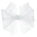 Wee Ones Girls' Organza Double Hair Bow on a WeeStay Clip with Satin Knot Center  Medium  White