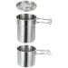 DZRZVD Camping Cups and Mugs Pot 2Pcs -304 Food Grade Stainless Steel - Outdoor Cookware Set with Vented Lid -33oz Big+24oz Small for Backpacking Picnic Hiking 2PCS-1000ml+700ml 2PCS-1000ml+700ml