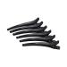 TB TOOLS FOR BEAUTY LUSSONI 6 Piece Carbon Hairdressing Clips With Elastic Rubber Band For All Hair Types Black Silver