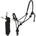 Marengos Black Knotted Halter with Reins for Warmbloods - Premium Quality Equestrian Gear - Buy Online on SooperMarket.com