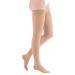 Medi duomed basic thighshow compression stockings with lace unisex |Short |Long compression socks CCL2 with a knobs for women and men |Caramel |Size IV