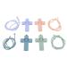 4 PCS Baby Teething Ring - Odorless Silicone Teething Relief Chew Toy for Toddlers with Neck Strap - Colorful and Safe - Buy Online on SooperMarket.com