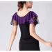 Whitewed Modern Latin Ballroom Dance Top | Performance Costume Shirt | Black/Purple - Buy Online on SooperMarket.com