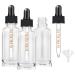 Bumobum Dropper Bottle 1 oz Clear Glass Eye Dropper Bottles for Essential Oils with Labels and Funnel 3 pack Tincture Bottle 30 ml with Measured Dropper