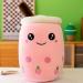 SPIRTUDE 2Pcs Boba Plush Set - Cute Strawberry & Brown Bubble Tea Stuffed Plushies 24cm - Soft Squishy Pillow for Kids Girls - Buy Online on SooperMarket.com