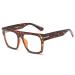 Jurchio Unisex classic glasses for men and women |Space glasses frame in the vintage look |Without strength clear glass glasses glasses with glasses case
