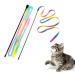 Interactive Cat Rainbow Wand Toys, Interactive Cat Teaser Wand String, Colorful Ribbon Charmer for Kittens - 2 PCS