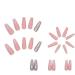 RUNRAYAY Pink French Press on Nails with Sequins Design - Gradient Fake Nails for Women | Acrylic Full Cover Coffin Spring Summer - Buy Online on SooperMarket.com