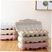 KOMBIUDA 2pcs 12 Mustard Egg Holder for Fridge Eggs Organic Refrigerator Egg Holder Storage Box Plant Avocado Khaki 30X11cm - Buy Online on SooperMarket.com