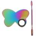 KALLORY Mixing Palette Stainless Steel Nail Art Palettes Heart Shaped Makeup Palette with Spatula Tool for Salon Home