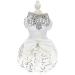 FLAdorepet Sparkling Rhinestone Dog Wedding Party Dress Tutu Skirt Luxury Lace Bow Dress Bride Costume For Small Dog Pet Apparel (S White) S White - Buy Online on SooperMarket.com