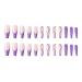 RikView Long Coffin Acrylic French Press on Nails - Bling Purple Nude Fake Nails - Buy Online on SooperMarket.com