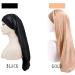Ladaypoa Long Satin Sleeping Cap - 2 Large Sleeping Hats for Women | Extra Large Soft Satin Sleep Caps for Long Braids | Comfortable Black & Gold with Wide Elastic Ribbon - Buy Online on SooperMarket.com