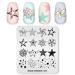 Alexnailart Nail Stamping Printing Plate Template Image Plate Stamper Scraper Star Pentagram Pattern Nail Art Decoration DIY Print Manicure Design FA027
